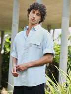 Campus Sutra Satin-Utility Oversized Shirt