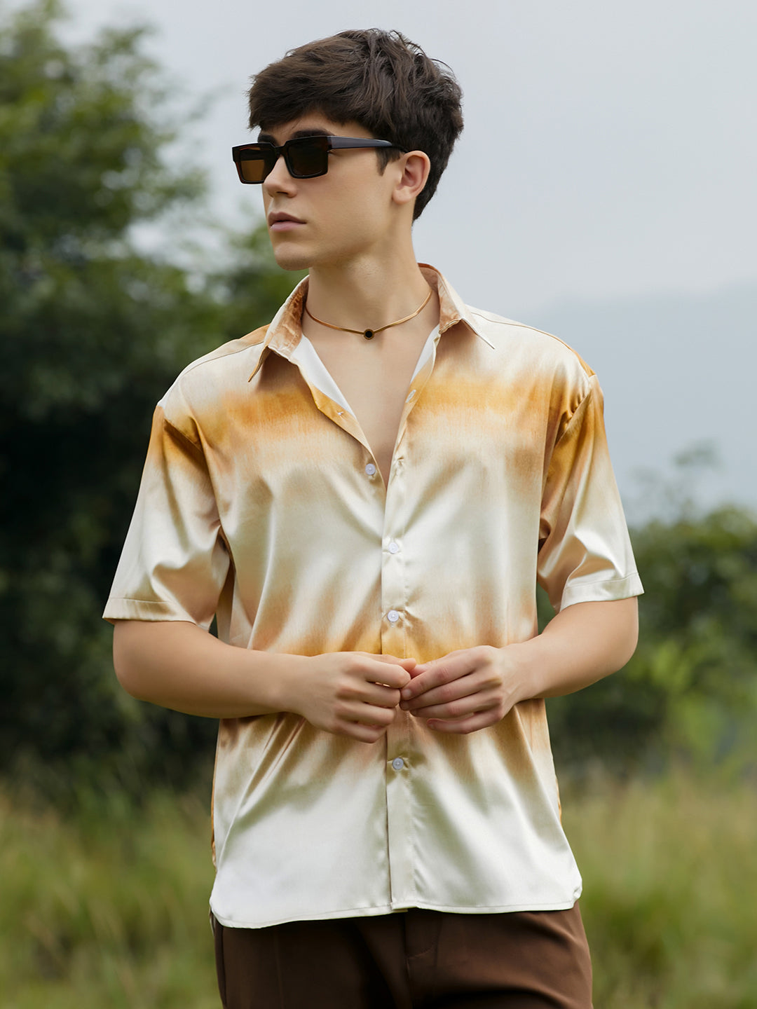 Campus Sutra Ombre Sheen Oversized Shirt