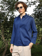 Campus Sutra Satin Oversized Shirt