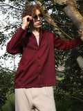 Campus Sutra Satin Oversized Shirt