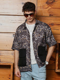 Campus Sutra Flora-Imprint Oversized Shirt