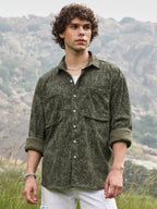 Campus Sutra Faded Corduroy Oversized Shirt