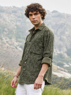 Campus Sutra Faded Corduroy Oversized Shirt