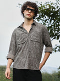 Campus Sutra Faded Corduroy Oversized Shirt