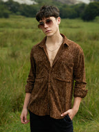 Campus Sutra Faded Corduroy Oversized Shirt