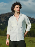 Campus Sutra Solid Utility Oversized Shirt