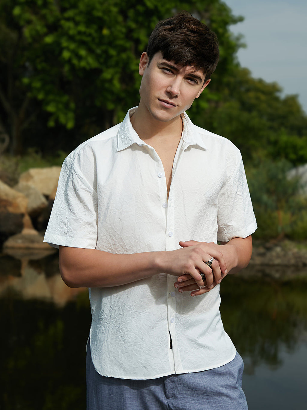 Campus Sutra Crumple-Tactile Shirt