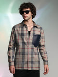 Campus Sutra Plaid-Block Oversized Shirt