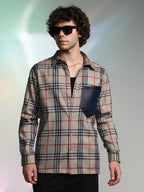 Campus Sutra Plaid-Block Oversized Shirt