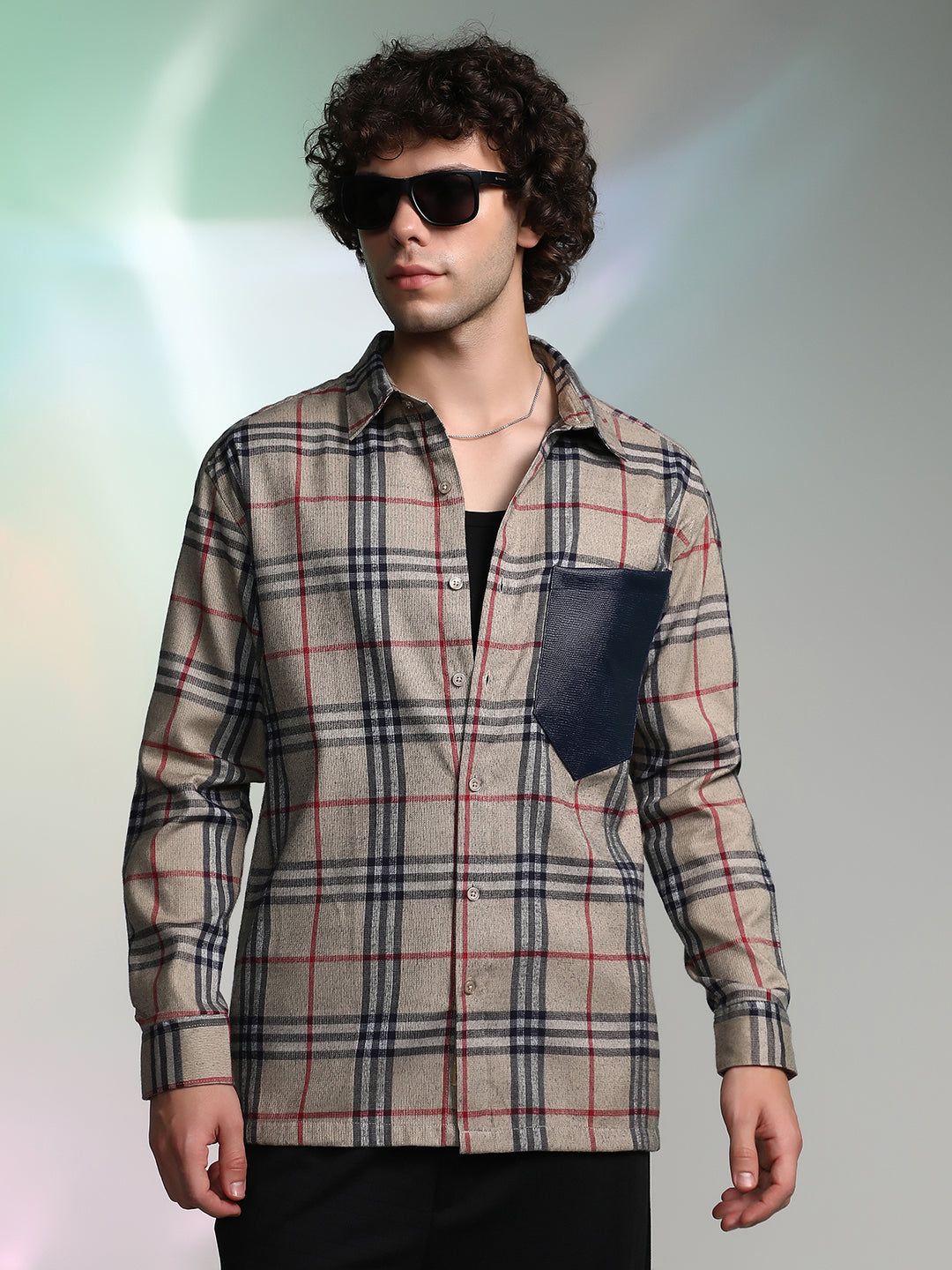 Campus Sutra Plaid-Block Oversized Shirt