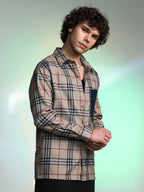 Campus Sutra Plaid-Block Oversized Shirt