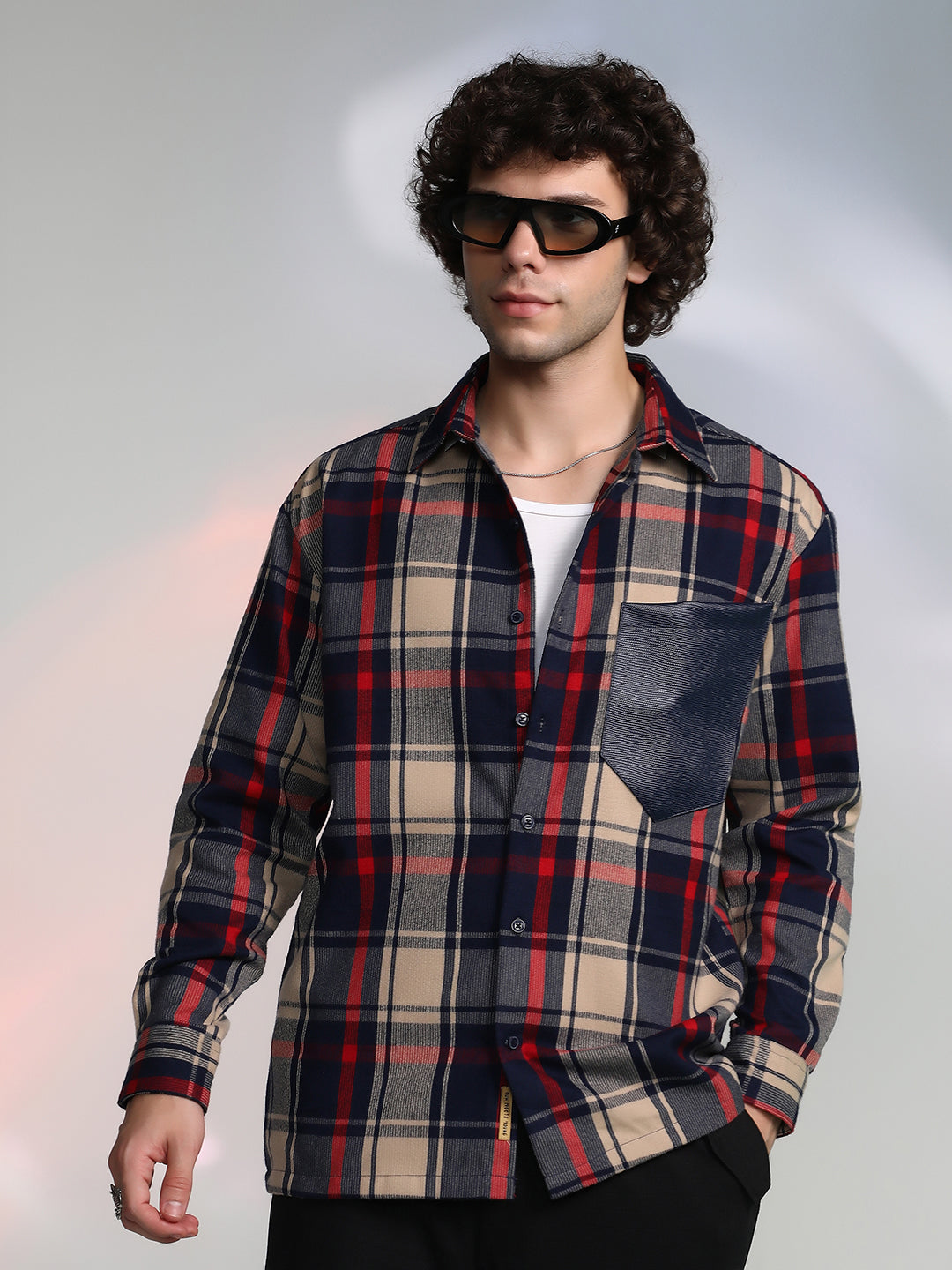 Campus Sutra Plaid-Block Oversized Shirt