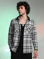 Campus Sutra Plaid Utility Oversized Shirt