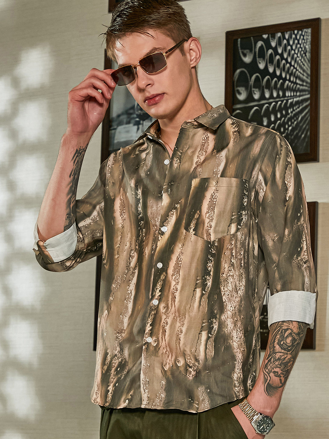 Campus Sutra Earthy Oversized Shirt