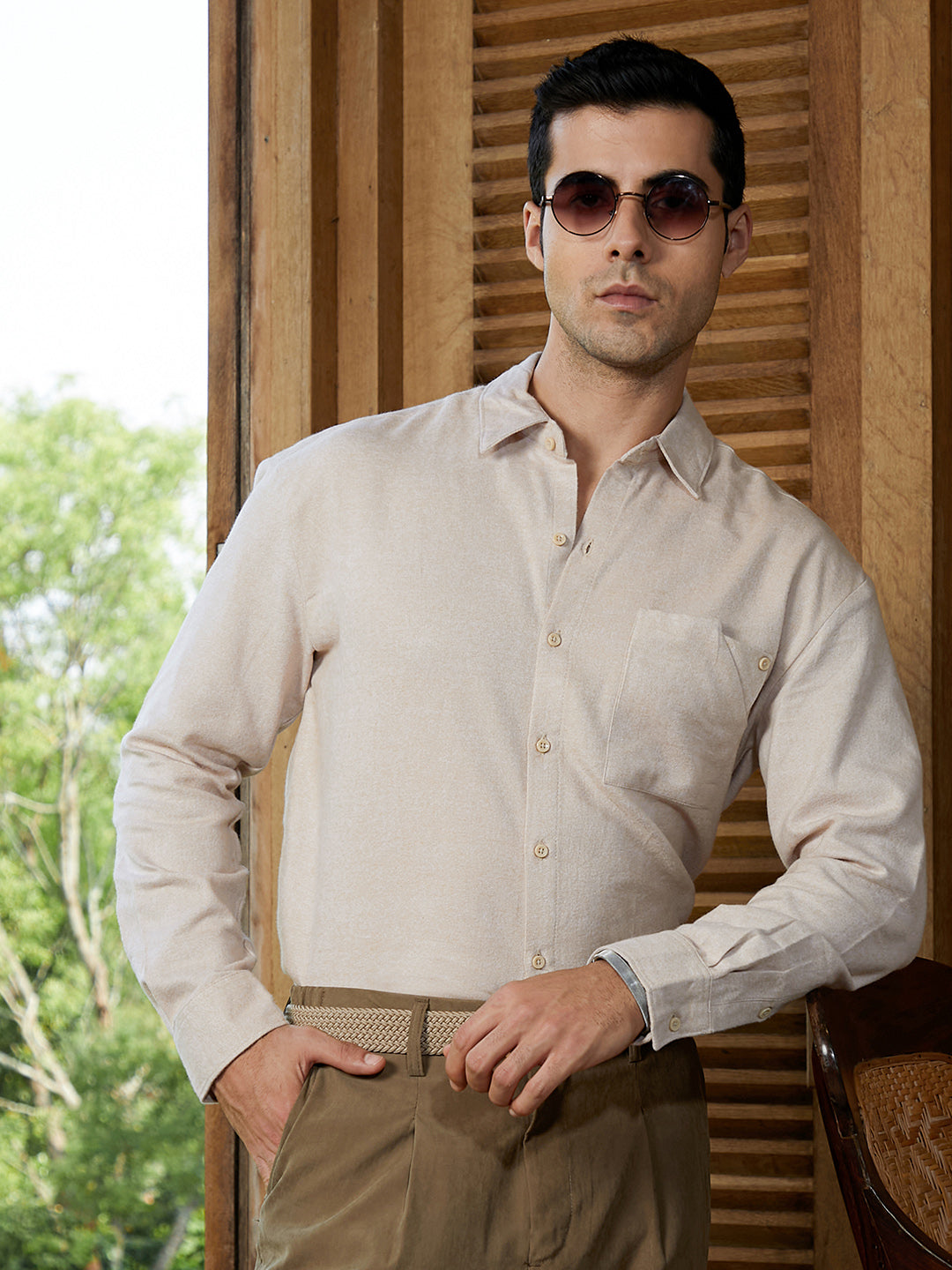 Campus Sutra Modular Solid Shirt