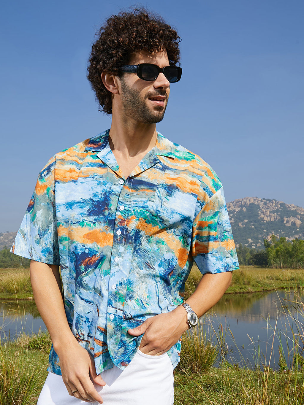 Campus Sutra Indie-Block Oversized Shirt