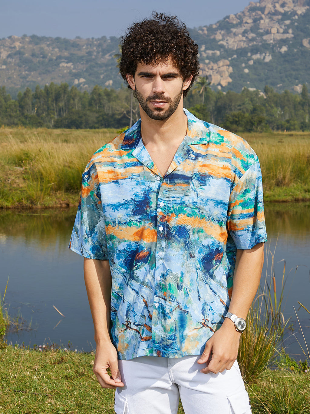 Campus Sutra Indie-Block Oversized Shirt