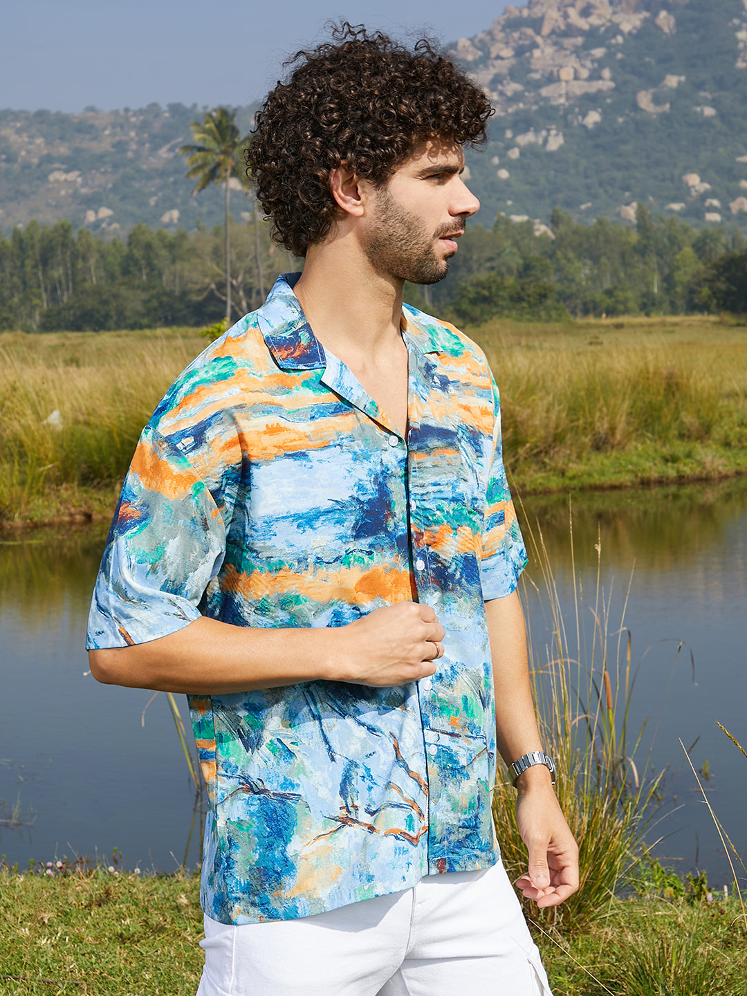 Campus Sutra Indie-Block Oversized Shirt