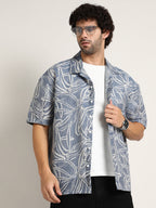 Campus Sutra Vine-Lines Resort Oversized Shirt