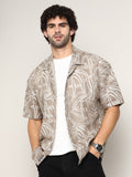 Campus Sutra Vine-Lines Resort Oversized Shirt