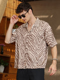 Campus Sutra Zebra Satin Oversized Shirt
