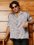Campus Sutra Zebra Satin Oversized Shirt