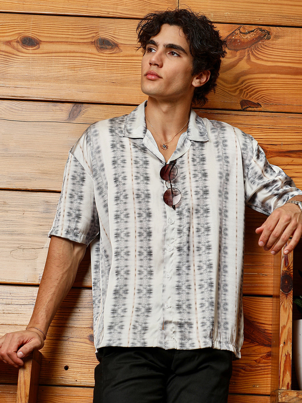 Campus Sutra Nomad Satin Oversized Shirt