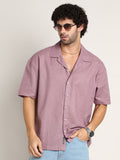Campus Sutra Solid Resort Oversized Shirt