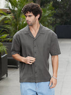 Campus Sutra Solid Resort Oversized Shirt