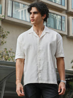 Campus Sutra Solid Resort Overised Shirt