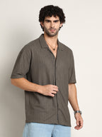 Campus Sutra Zigzag-Helix Resort Oversized Shirt