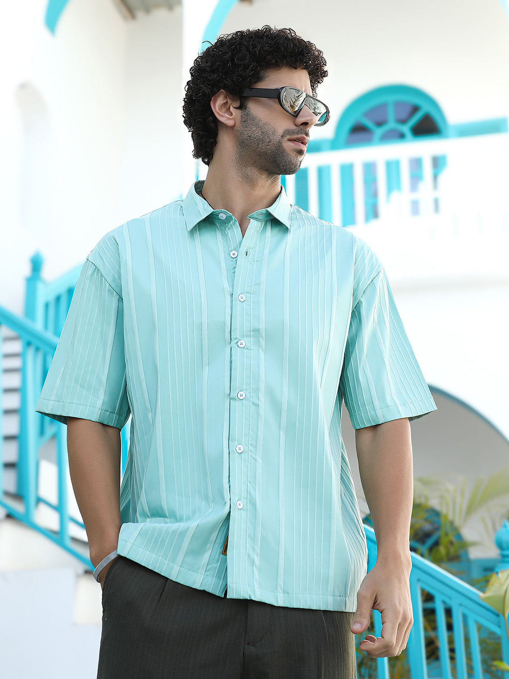 Campus Sutra Unbalanced-Ridge Oversized Shirt