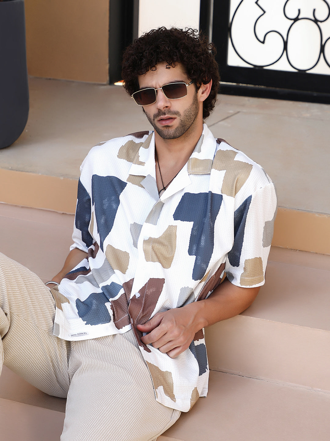 Campus Sutra Bristle-Chaos Oversized Shirt