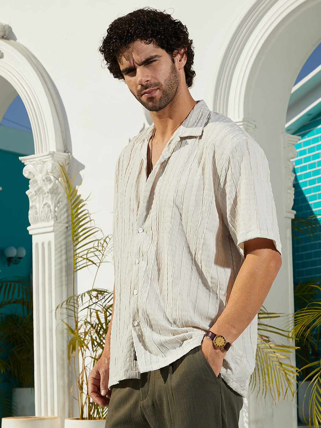 Campus Sutra Crumble-Revival Oversized Shirt