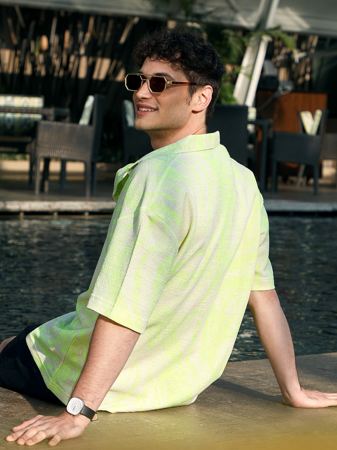 Campus Sutra Blaze Imprint Oversized Shirt