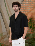 Campus Sutra Marquise-Imprint Oversized Shirt