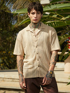 Campus Sutra Ziggy-Knit Oversized Shirt