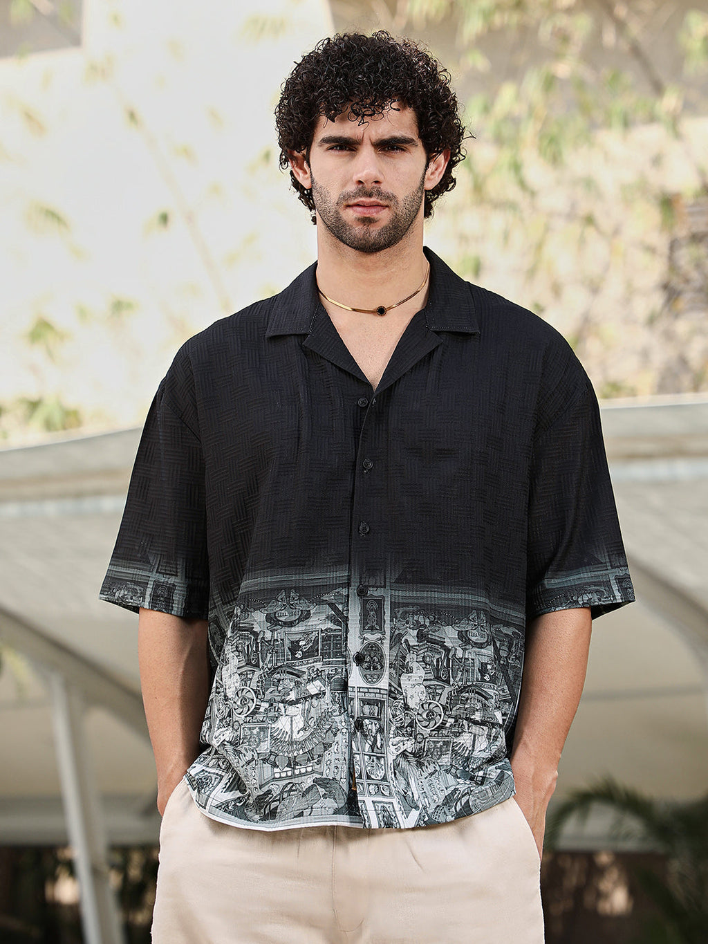 Campus Sutra Indie-Ombre Oversized Shirt