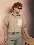 Campus Sutra Block-Patch Oversized Shirt