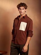Campus Sutra Block-Patch Oversized Shirt