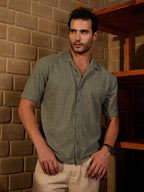 Campus Sutra Tactile-Resort Oversized Shirt