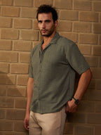 Campus Sutra Tactile-Resort Oversized Shirt