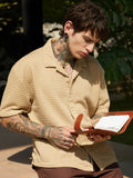 Campus Sutra Oval-Tactile Knit Oversized Shirt