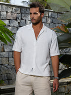 Campus Sutra Tactile-Resort Oversized Shirt