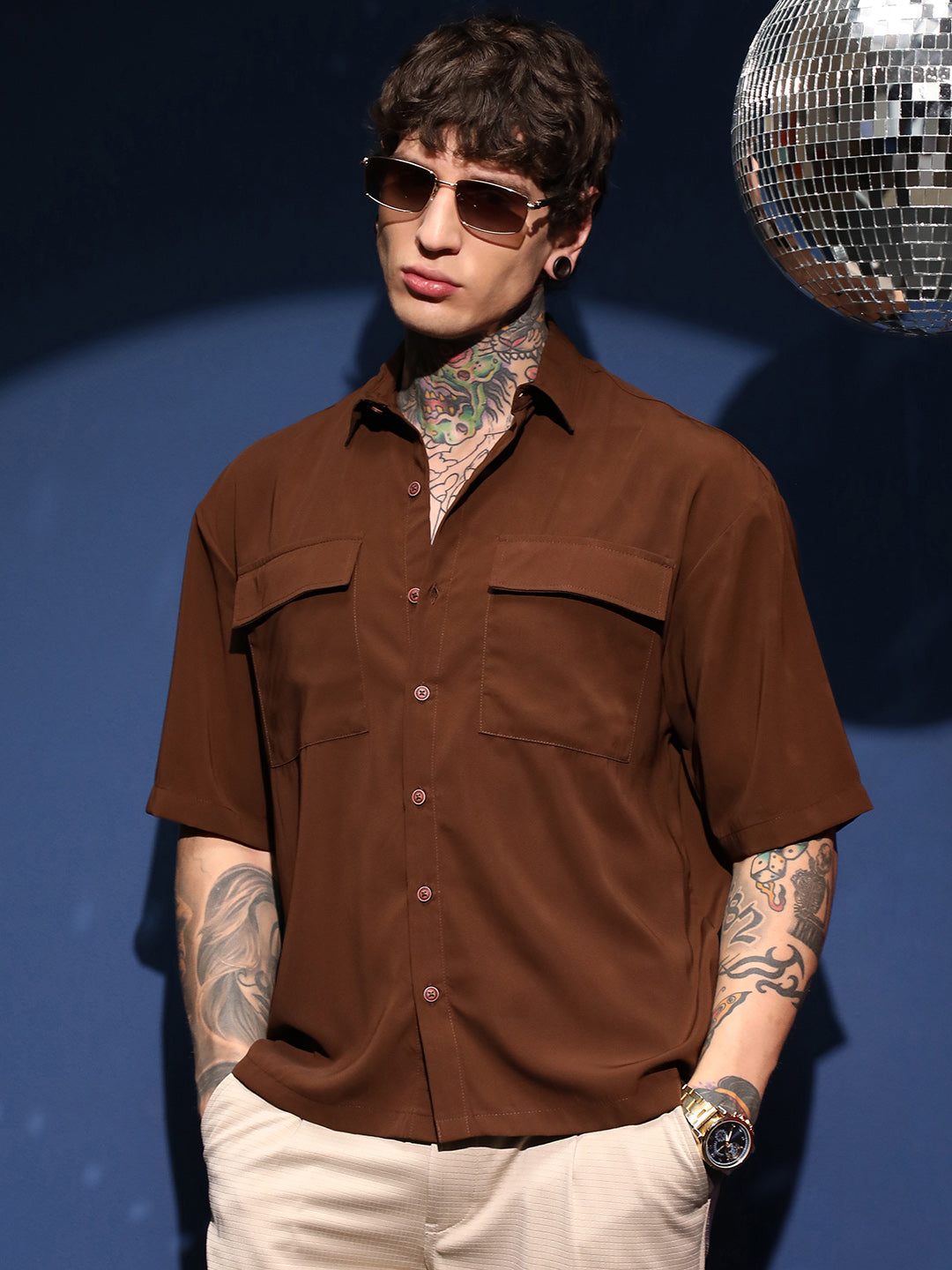 Campus Sutra Oversized Utility Shirt