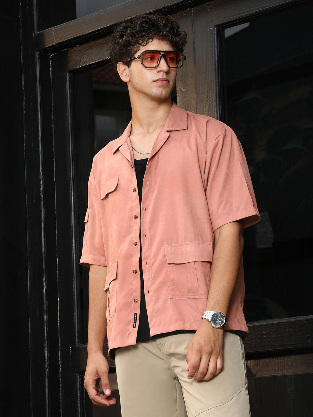 Campus Sutra Modular-Utility Cuban Oversized Shirt
