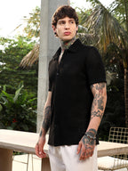 Campus Sutra Solid-Knit Oversized Shirt