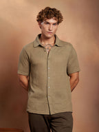 Campus Sutra Solid-Knit Oversized Shirt