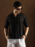 Campus Sutra Swirl Open-Knit Resort Shirt