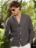 Campus Sutra Solid Shawl Collar Oversized Shirt